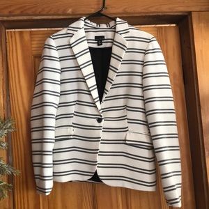 White with black stripes blazer